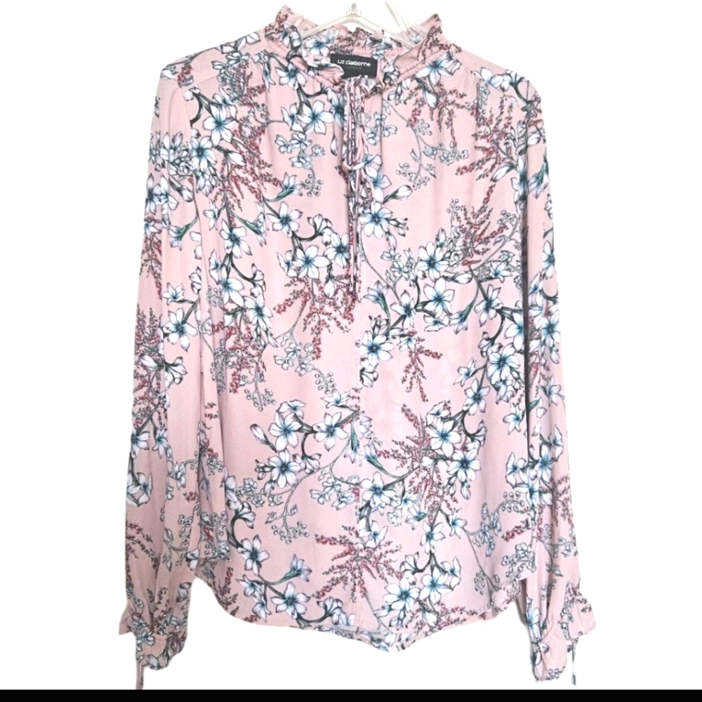 Liz Claiborne Floral Pink Blouse